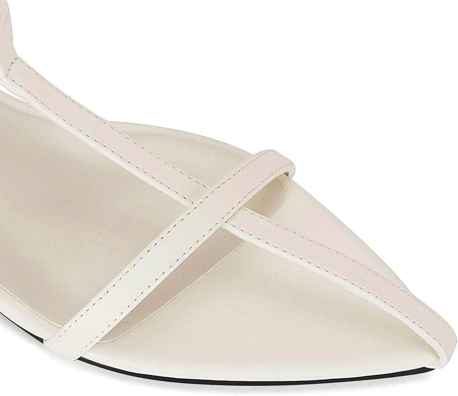Flat Sandals for Women Adjustable Ankle Strap Slide Sandals Pointed Open Toe Flats Dressy Summer Sandals