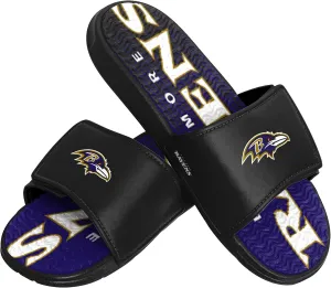 FOCO Baltimore Ravens NFL Mens Gradient Wordmark Gel Slide - S