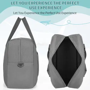 For Spirit Airlines Personal Item Bag 18x14x8, Foldable Travel Duffel Bag Tote Carry on Luggage Duffle Weekend Overnight Bag for Women and Men (Gray with Strap)