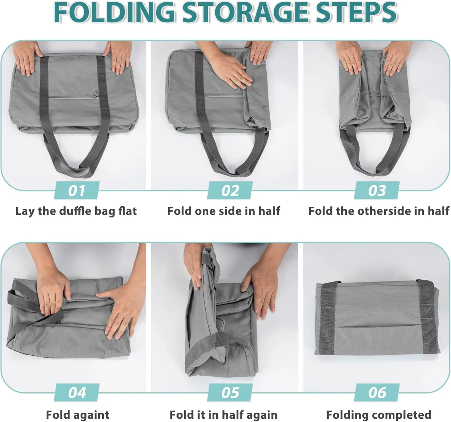 For Spirit Airlines Personal Item Bag 18x14x8, Foldable Travel Duffel Bag Tote Carry on Luggage Duffle Weekend Overnight Bag for Women and Men (Gray with Strap)