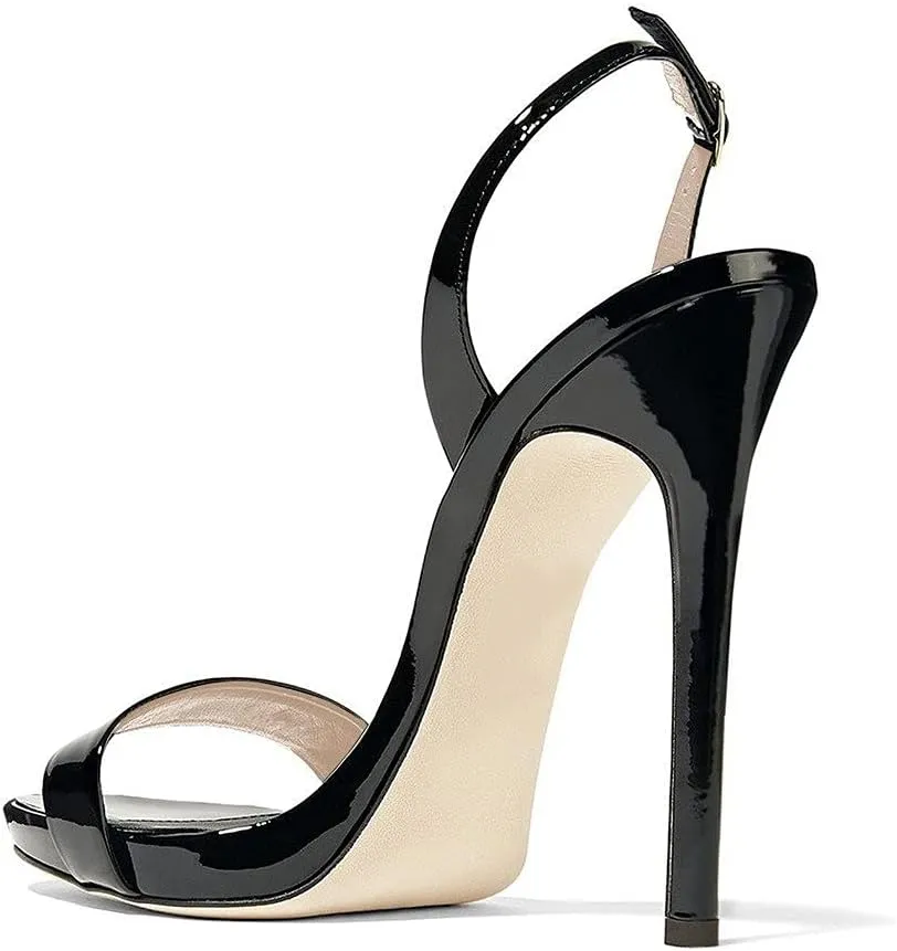 FSJ Women Sexy High Heel Stiletto Sandal Back Strap Slingback Open Toe Evening Party Dance Graceful Shoes Size 4-15 US