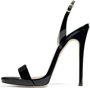 FSJ Women Sexy High Heel Stiletto Sandal Back Strap Slingback Open Toe Evening Party Dance Graceful Shoes Size 4-15 US