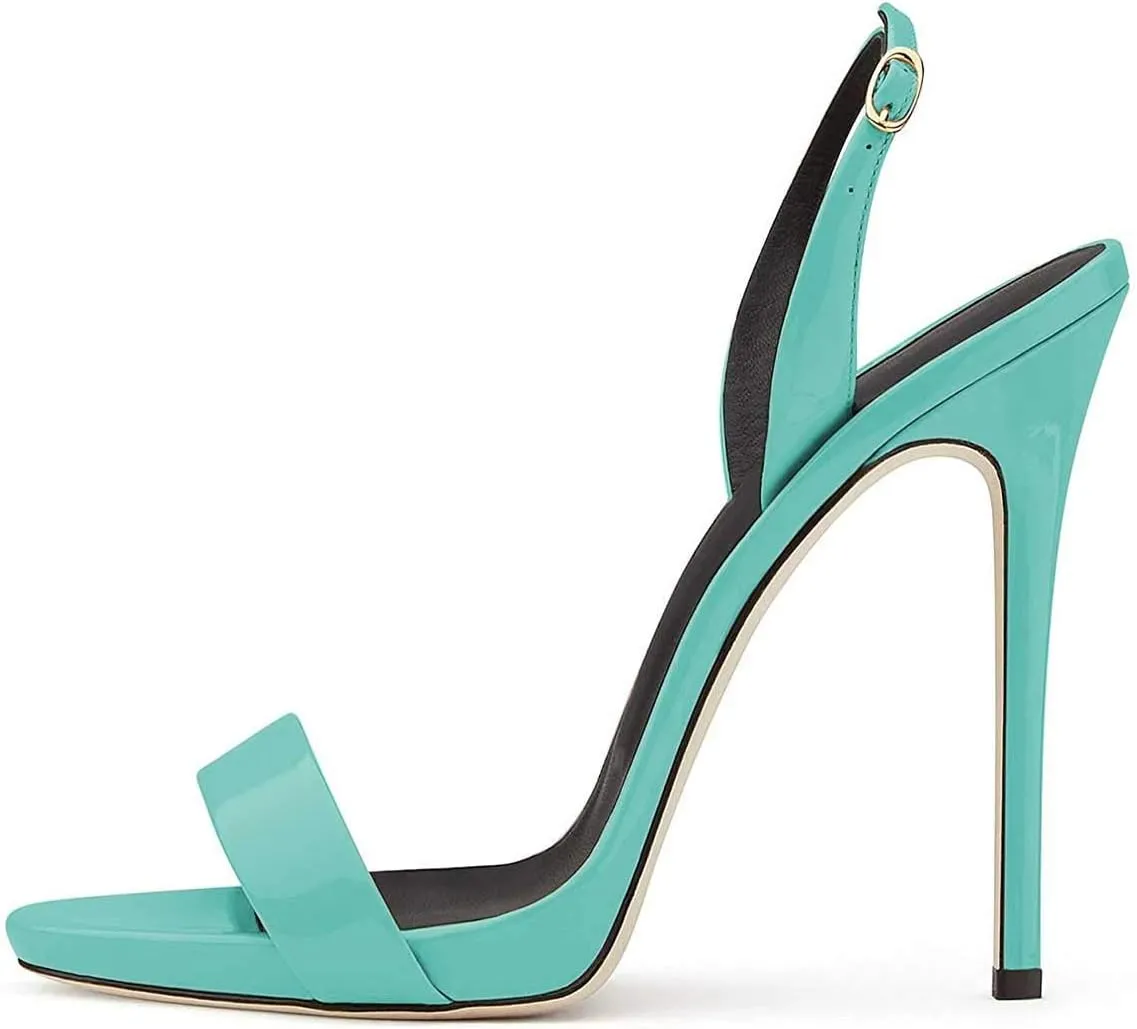 FSJ Women Sexy High Heel Stiletto Sandal Back Strap Slingback Open Toe Evening Party Dance Graceful Shoes Size 4-15 US