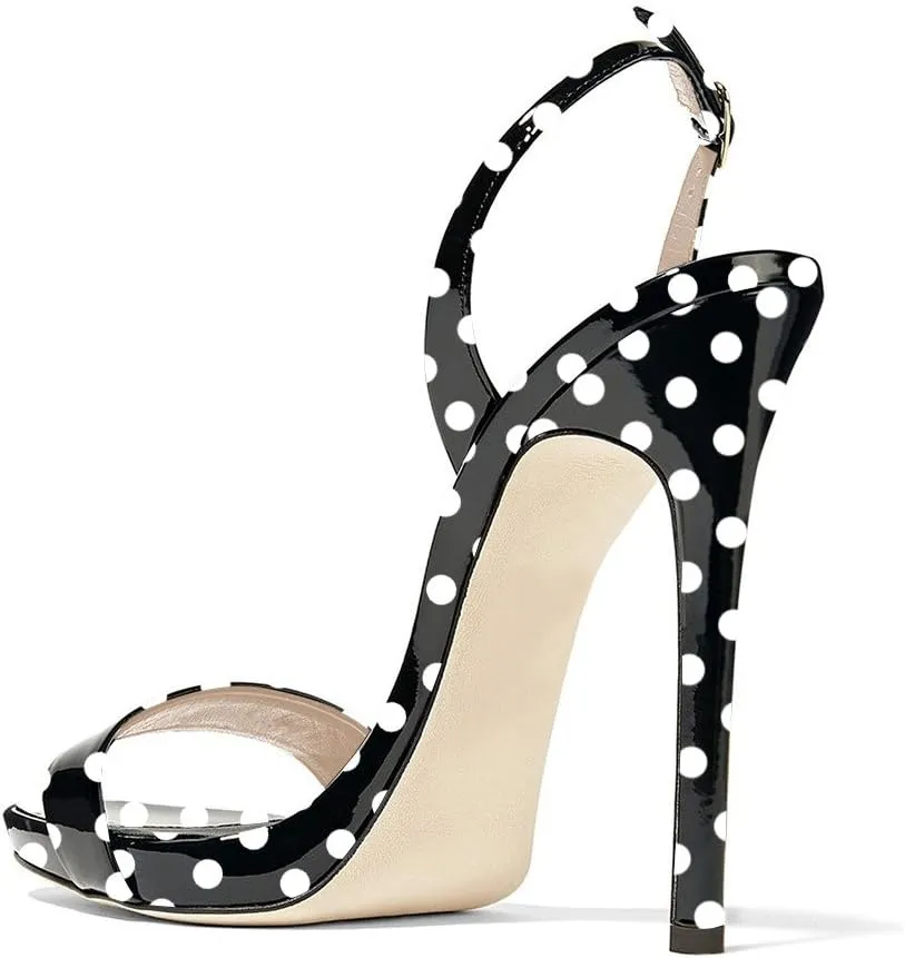 FSJ Women Sexy High Heel Stiletto Sandal Back Strap Slingback Open Toe Evening Party Dance Graceful Shoes Size 4-15 US