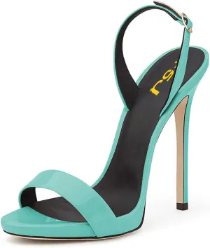 FSJ Women Sexy High Heel Stiletto Sandal Back Strap Slingback Open Toe Evening Party Dance Graceful Shoes Size 4-15 US