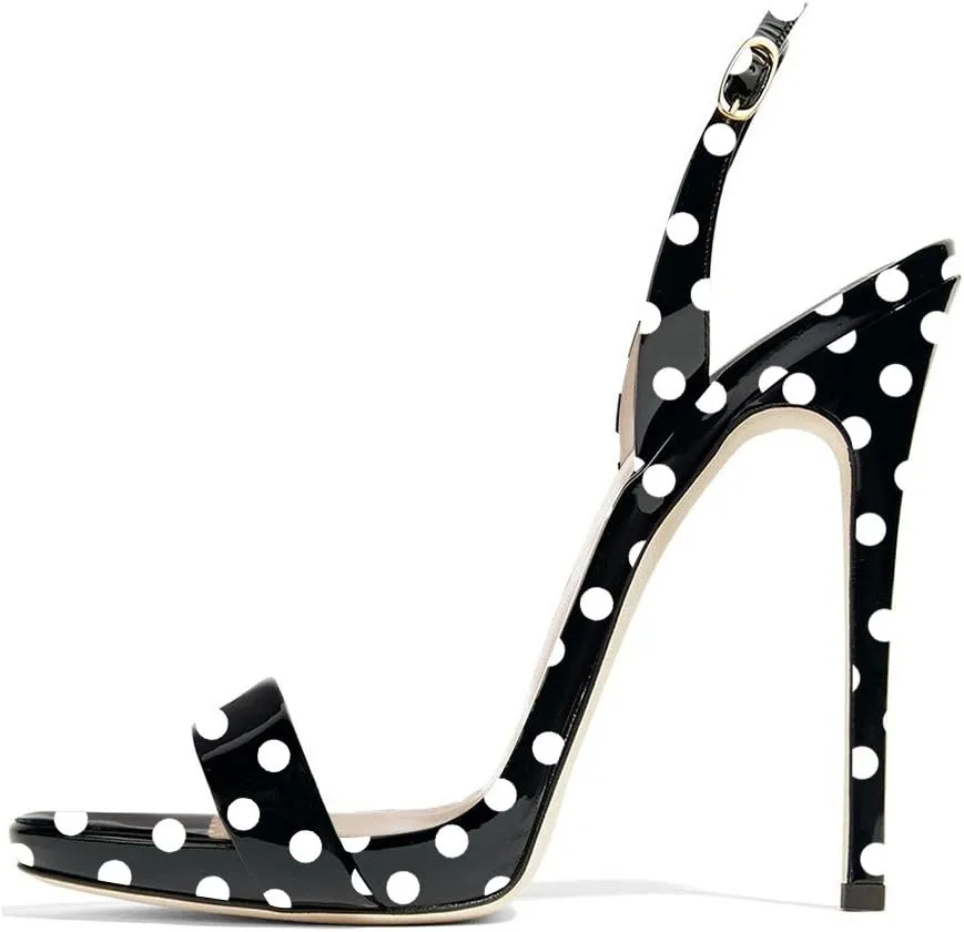 FSJ Women Sexy High Heel Stiletto Sandal Back Strap Slingback Open Toe Evening Party Dance Graceful Shoes Size 4-15 US