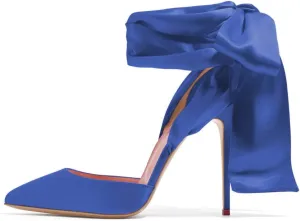 FSJ Women Strappy Ankle Wrap Sandal Ribbon Lace-up Stiletto High Heels Pointed Toe D'Orsay Slingback Pump Shoe Size 4-15 US