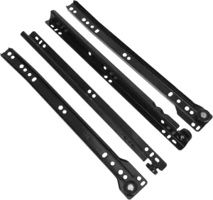 Gatuida 1 Pair Slide Rail Hardware Accessories Tracks Drawer Slides Bottom Mount Cabinet Drawer Slides Kit Drawer Track Back Plate Bottom Mount Drawer Rails Slider Glides Black Iron