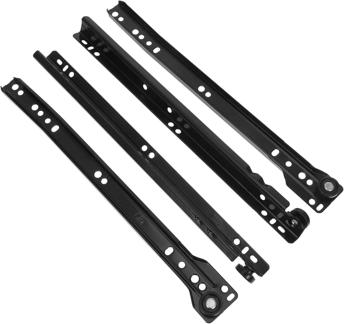 Gatuida 1 Pair Slide Rail Hardware Accessories Tracks Drawer Slides Bottom Mount Cabinet Drawer Slides Kit Drawer Track Back Plate Bottom Mount Drawer Rails Slider Glides Black Iron
