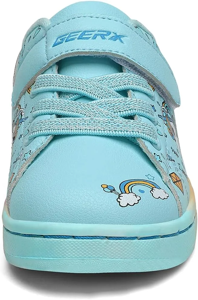 GEERX Toddler Girl Shoe Lightweight Casual Adjustable Strap Cute Unicorn Sneaker Comfortable for Walking Running (Infant/Toddler/Little Kid)