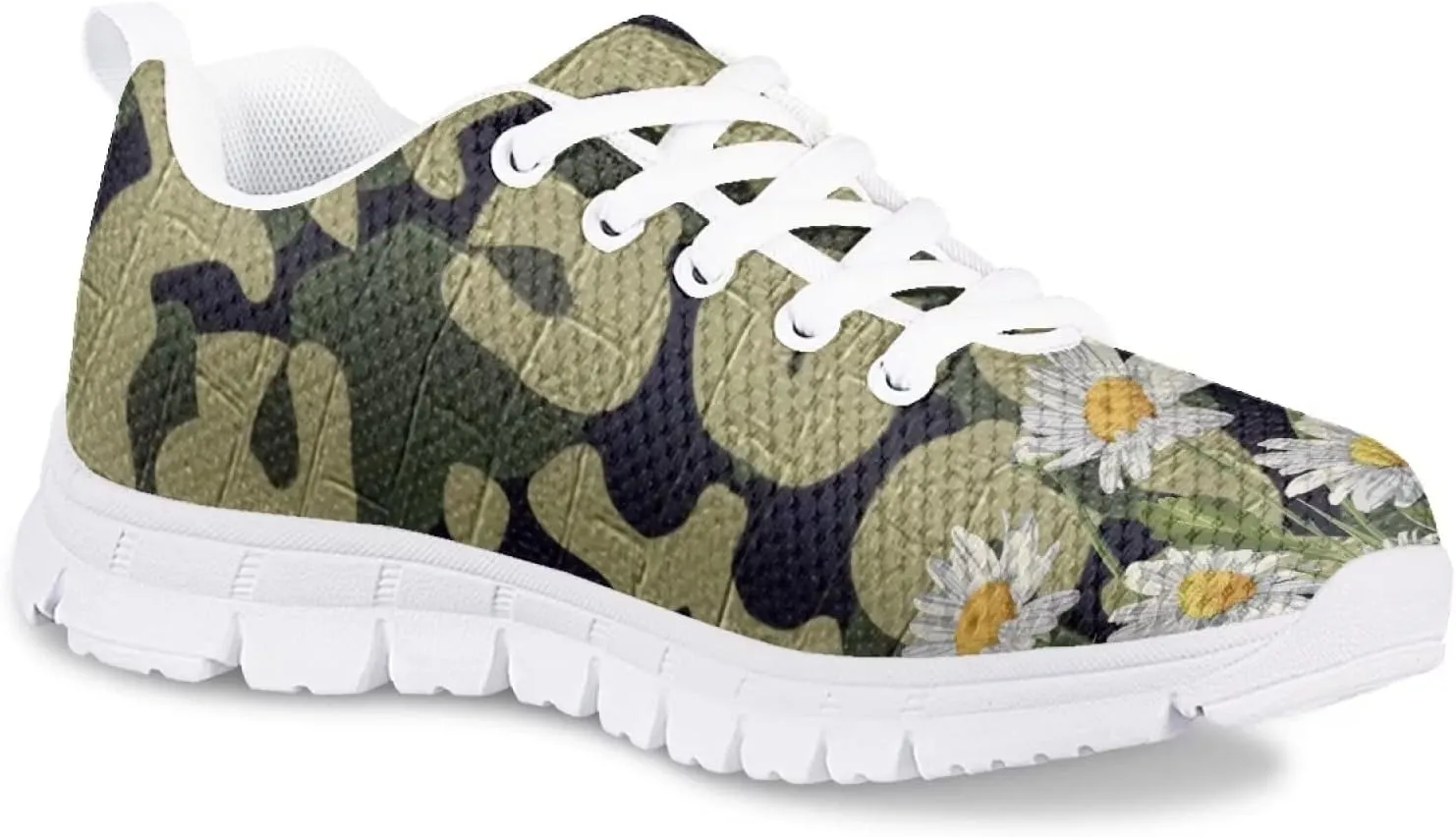 Girls Cute Tennis Shoes Cow Sunflower Leopard Print Casual Kids Sneakrs Lightweight Lace Up Soft School Athletic Running Shoes