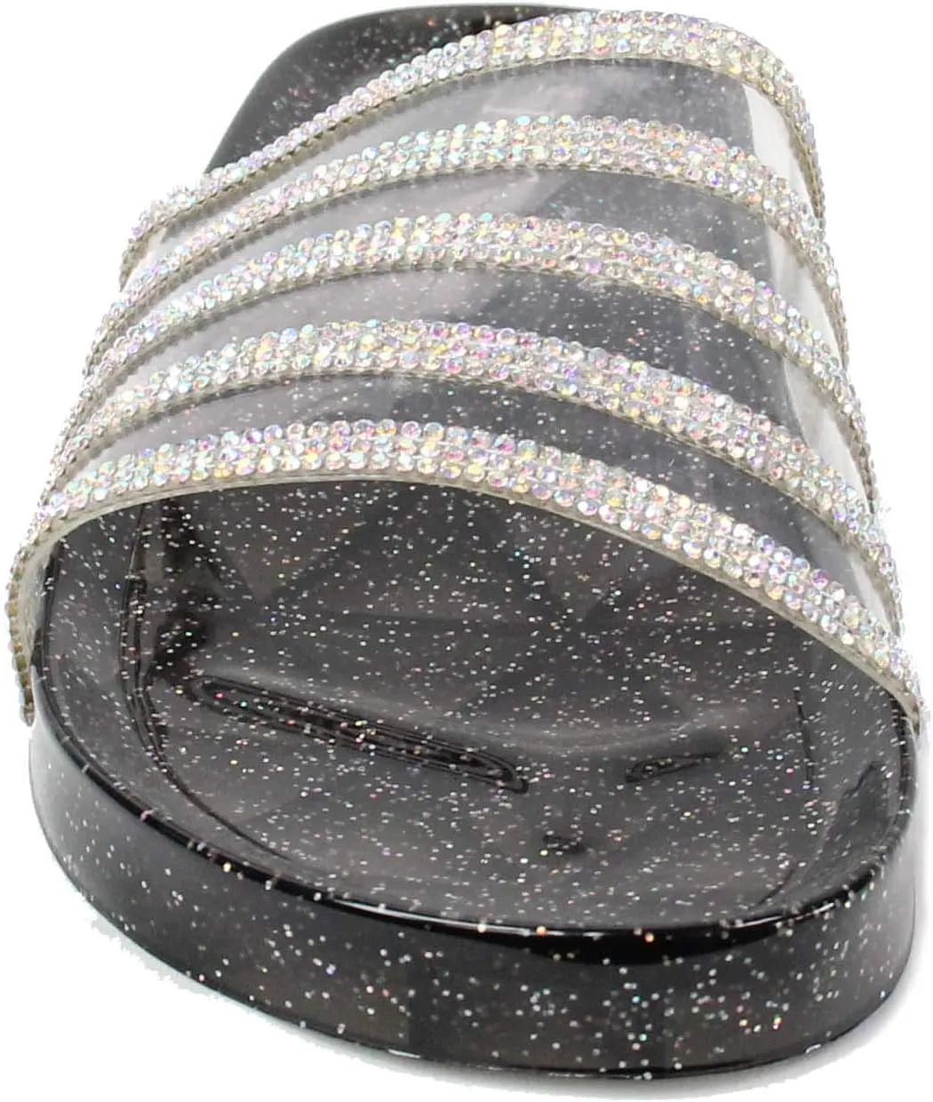 H2K Womens Jelly Glitter Summer Slide Sandals Flip Flops (Adults)