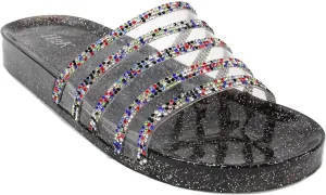 H2K Womens Jelly Glitter Summer Slide Sandals Flip Flops (Adults)