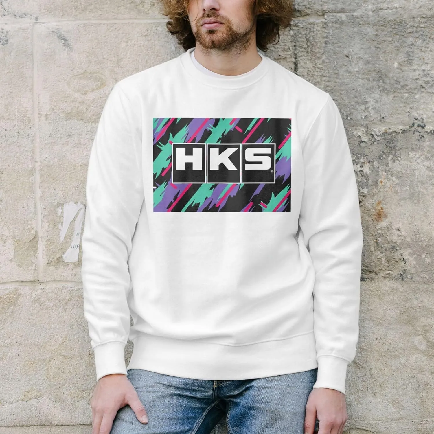 Hks Japanese Aftermarked Car Parts Sweatshirt Unisex Crew Neck Sweatshirt Casual