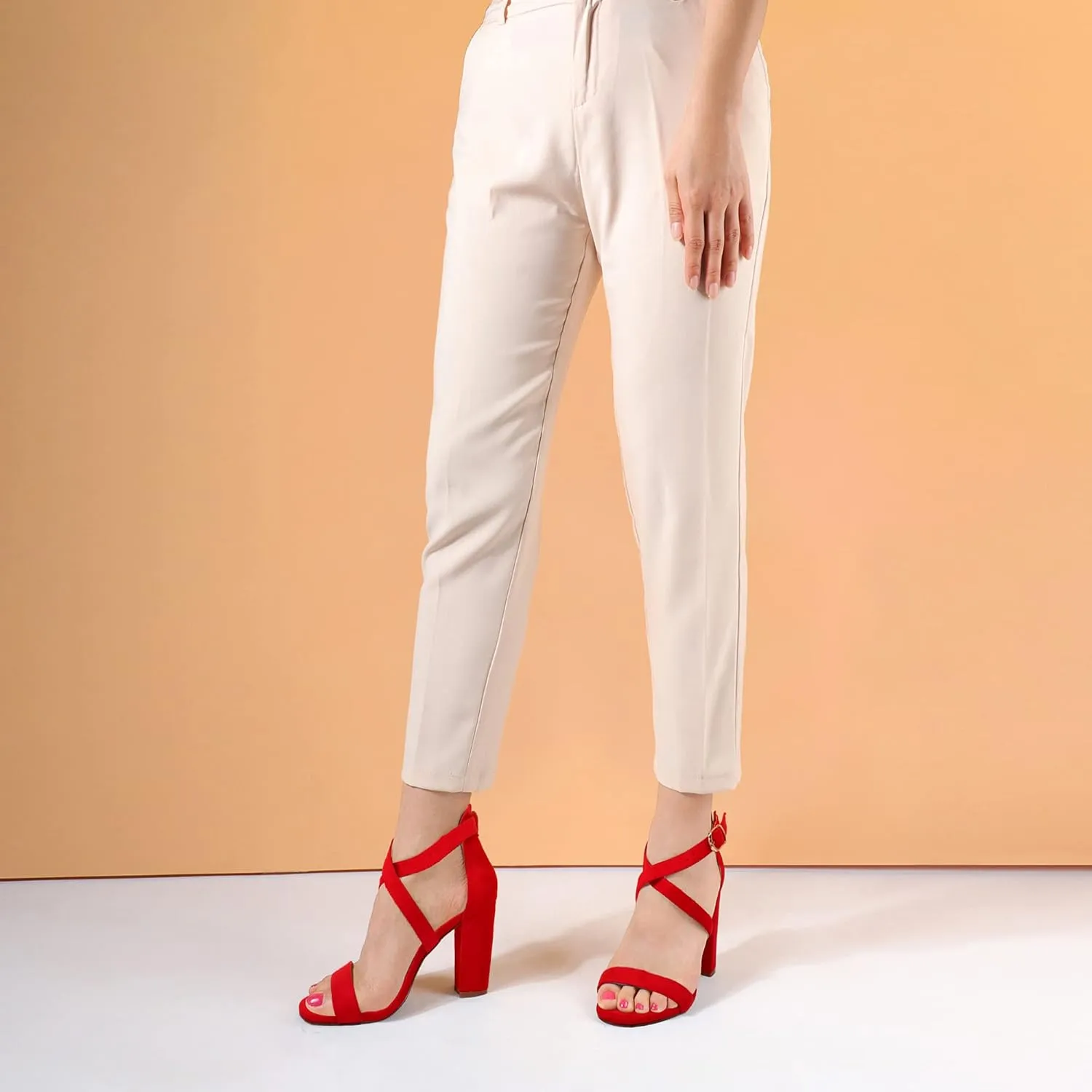 IDIFU Women's Chunky High Heel Sandal Strappy Open Toe Ankle Strap Dress Shoes for Women Bridesmaid Ladies in Wedding Bridal Evening Homecoming Prom
