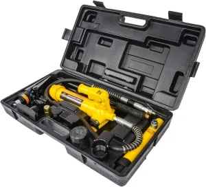 JEGS Hydraulic Porta-Power Ram Jack Kit | 4-Ton Rating | 4-3/4 Inch Stroke | 10-1/2 Inch Minimum Height | 12 Ounce Oil Capacity
