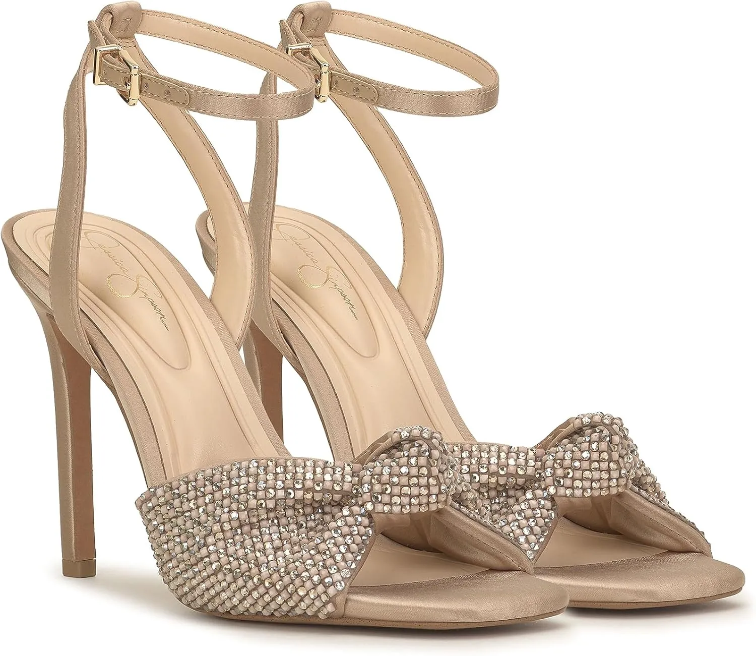 Jessica Simpson Womens Ohela Satin Ankle Strap