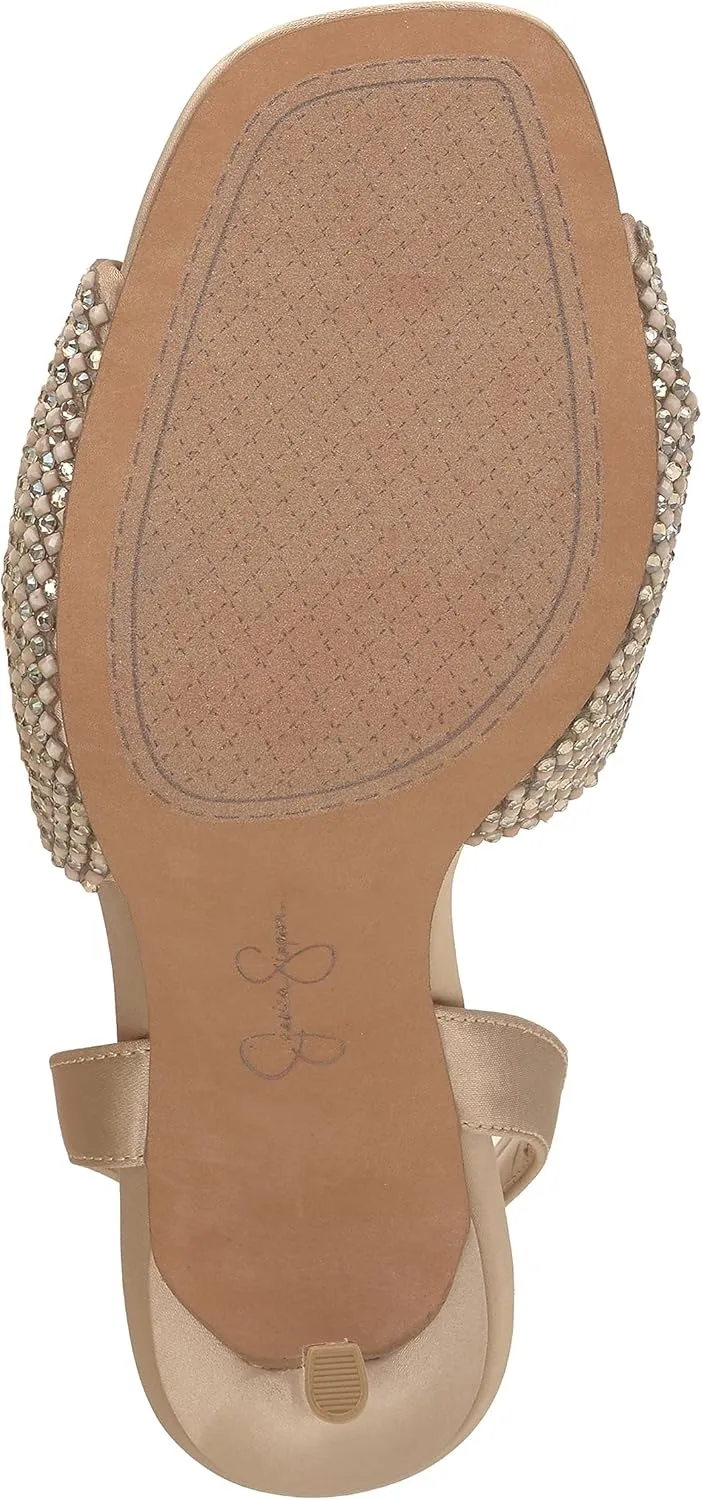 Jessica Simpson Womens Ohela Satin Ankle Strap