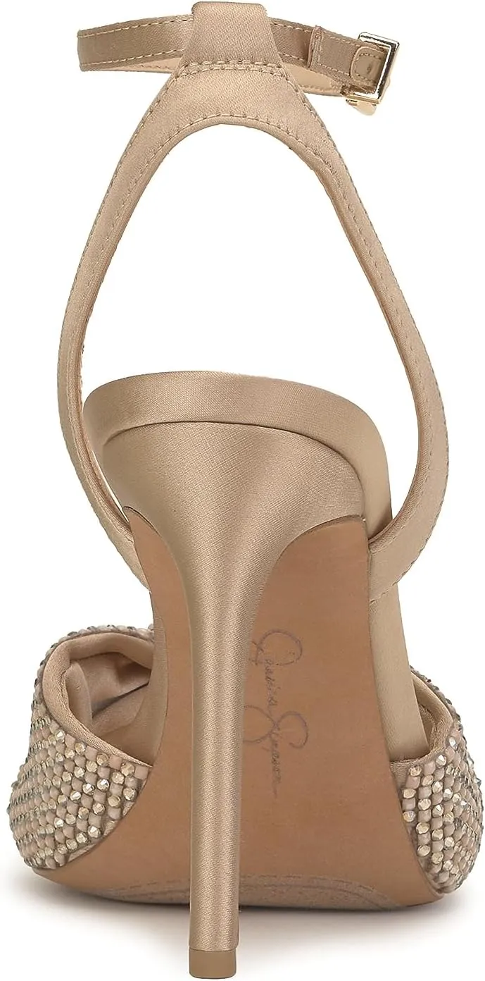 Jessica Simpson Womens Ohela Satin Ankle Strap