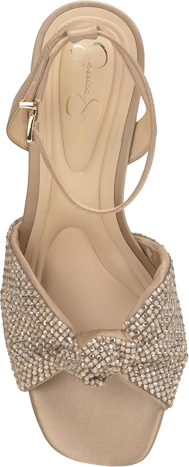 Jessica Simpson Womens Ohela Satin Ankle Strap