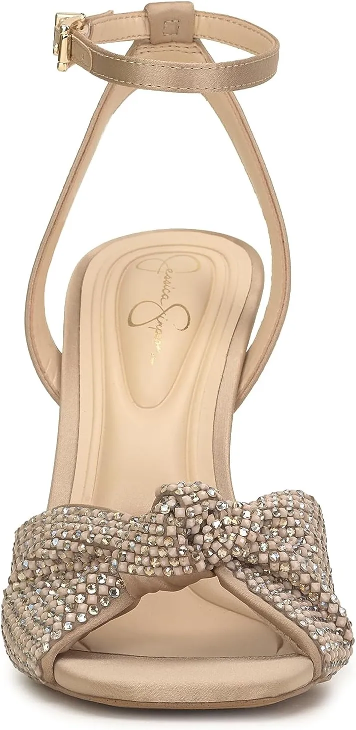 Jessica Simpson Womens Ohela Satin Ankle Strap