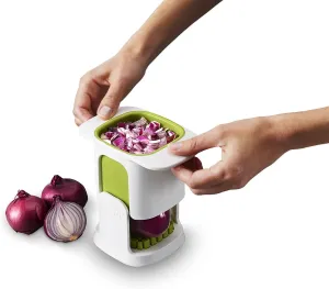 Joseph Joseph ChopCup Vegetable Chopper and Dicer, Sharp Stainless Steel blades, White