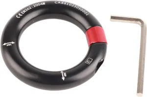 JTLB Rappelling Ring with 12mm Opening Removable Safety Connector for Rock Climbing, Arborist Rescue and Connection Point for Downhill Climbing Equipment (Black)