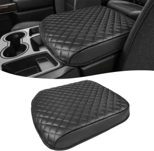 KBH Center Console Armrest Cover for Chevy Silverado & GMC Sierra 1500/2500/3500 2019 2020 2021 2022 2023 2024 2025, 40/20/40 Jump Seat, Vinyl Leather, Anti-Scratch, Black