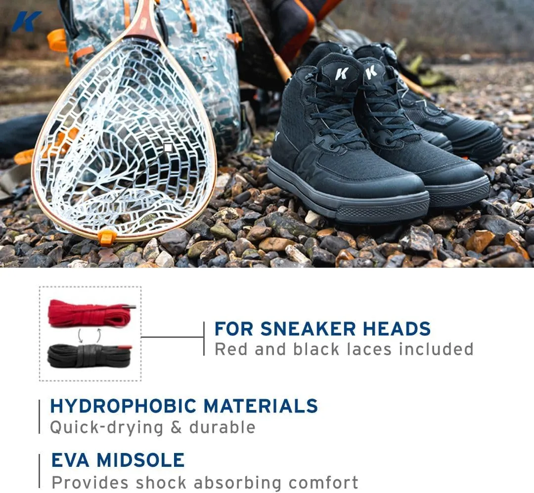 Korkers Men's Stealth Sneaker Wading Boot with Fixed Kling-On Rock Soles