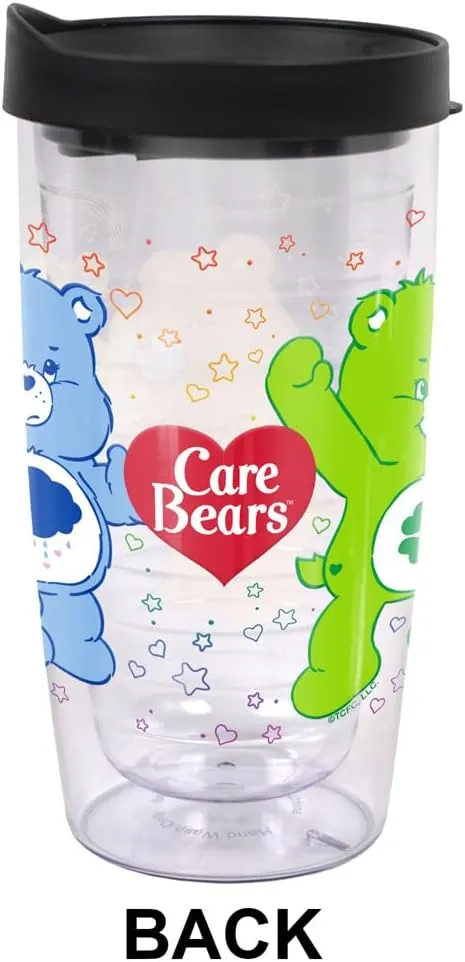 LOGOVISION Care Bears Bear Wrap Double-Walled Plastic Travel Tumbler Keeps Drinks Hot & Cold, 16oz.