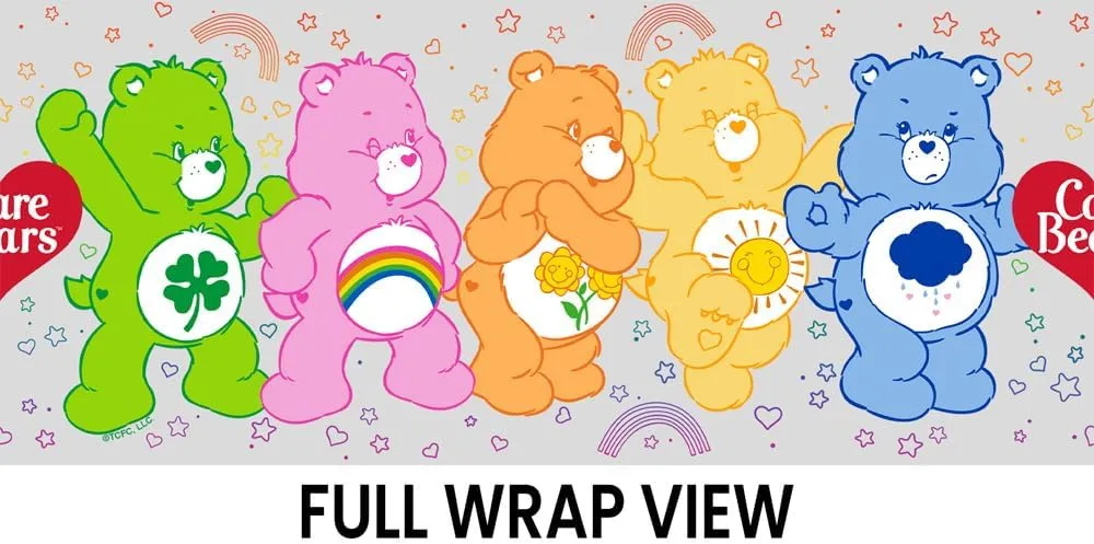 LOGOVISION Care Bears Bear Wrap Double-Walled Plastic Travel Tumbler Keeps Drinks Hot & Cold, 16oz.