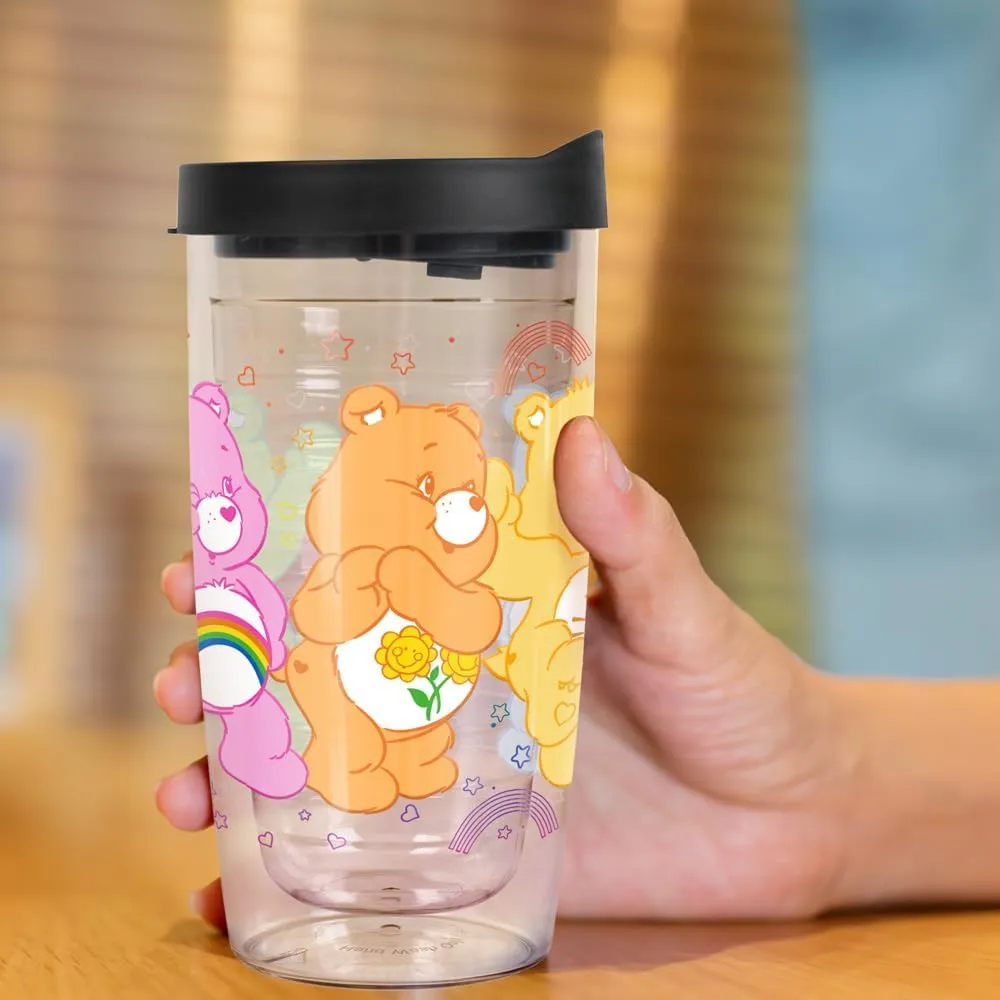 LOGOVISION Care Bears Bear Wrap Double-Walled Plastic Travel Tumbler Keeps Drinks Hot & Cold, 16oz.