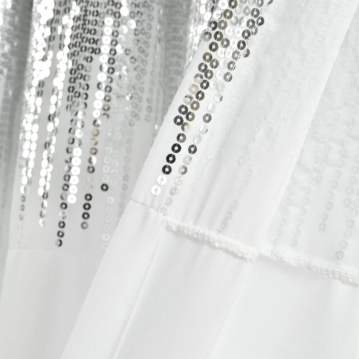 Lush Decor Shimmer Sequins Window Curtain Panel Pair, 84" L x 42" W, Navy & Silver