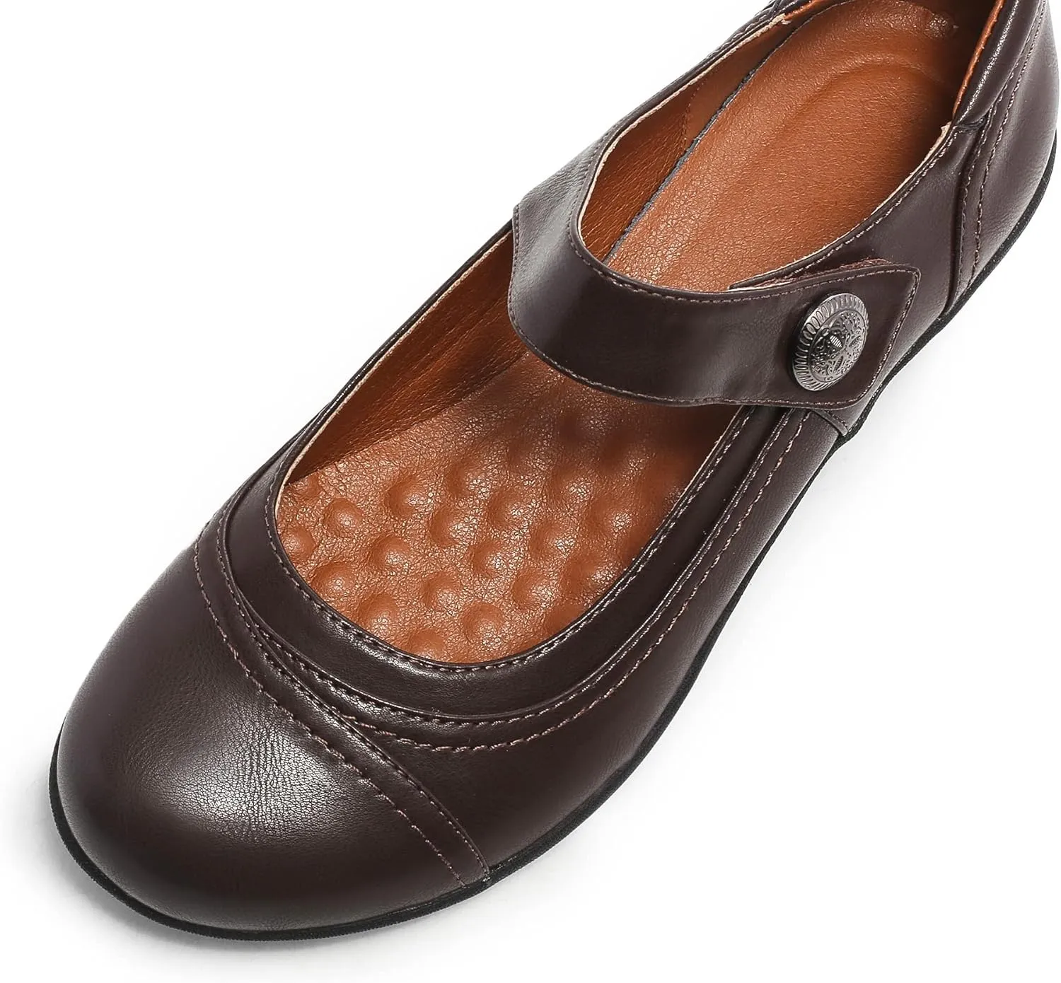 Mary Jane Shoes for Women, Comfortable Low Heel Flat Shoes with Buckle Strap Round Toe, Womens Mary Jane Work Shoes Spring Shoes Retro Wedding Dressy