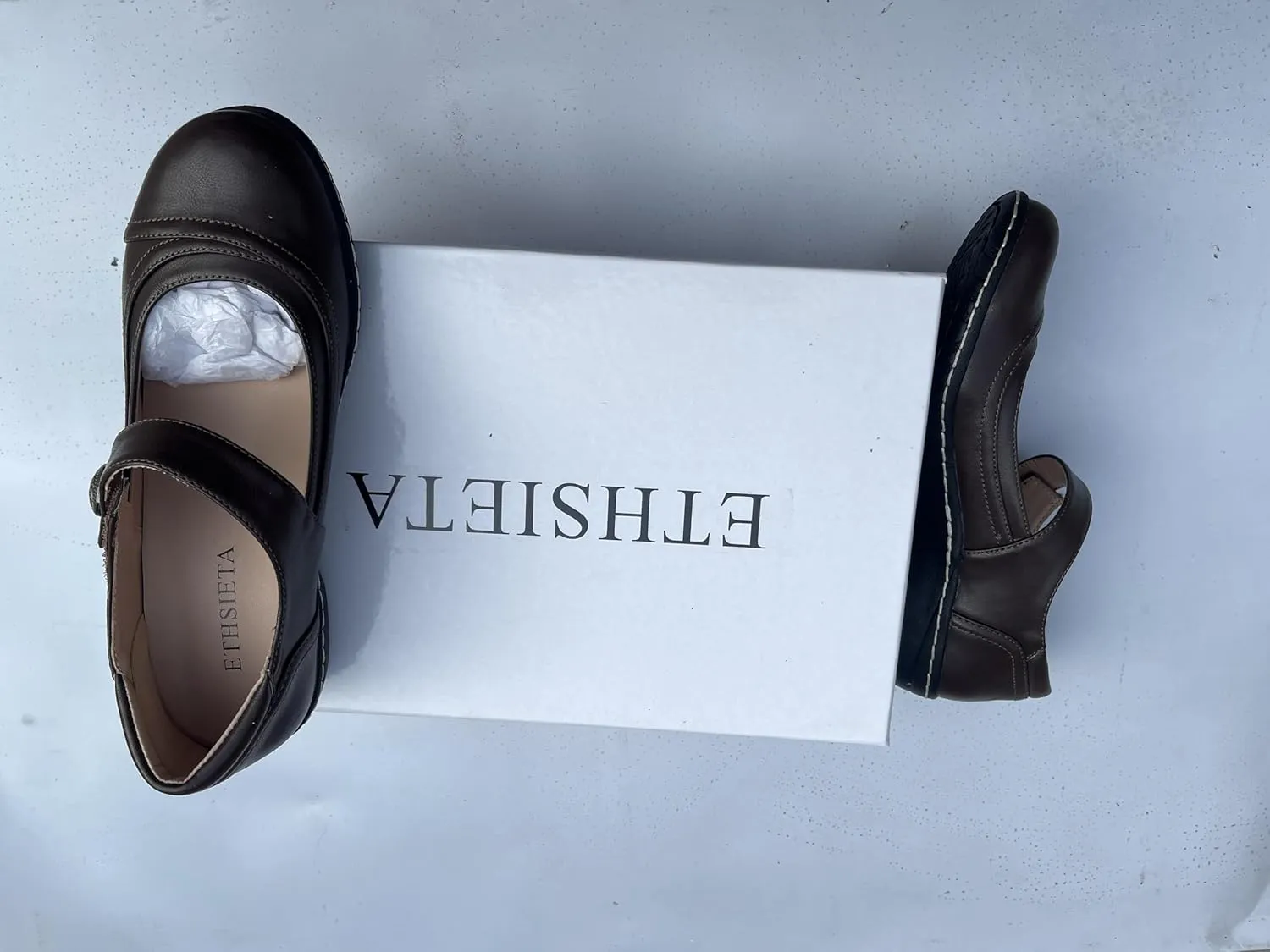 Mary Jane Shoes for Women, Comfortable Low Heel Flat Shoes with Buckle Strap Round Toe, Womens Mary Jane Work Shoes Spring Shoes Retro Wedding Dressy