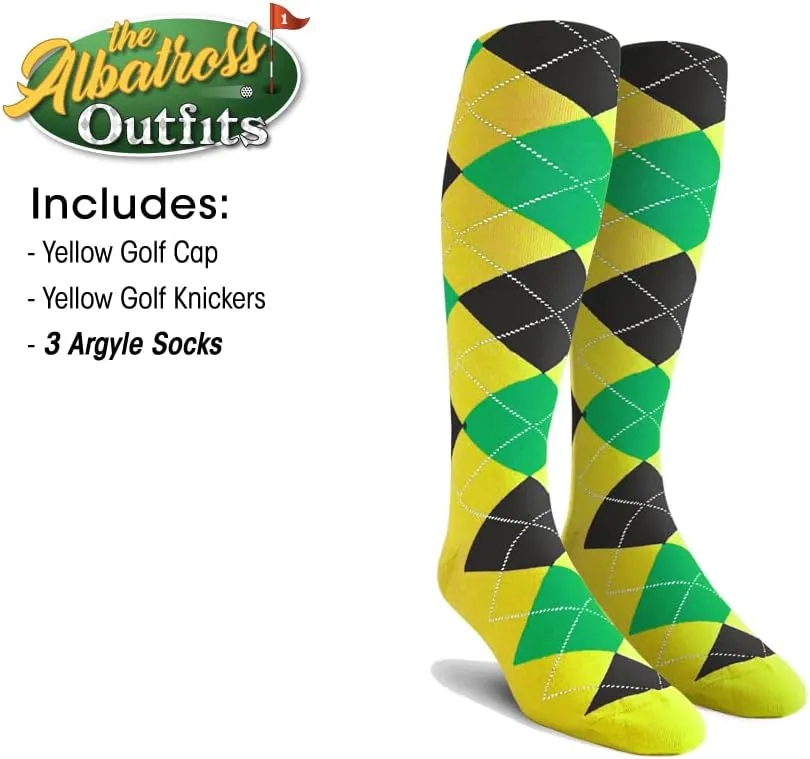 Mens Albatross Golf Outfit - Golf Cap, 3 Argyle Socks