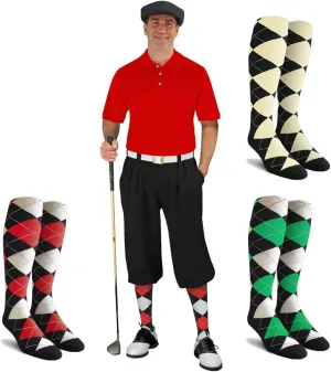 Mens Albatross Golf Outfit - Golf Cap, 3 Argyle Socks