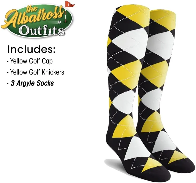 Mens Albatross Golf Outfit - Golf Cap, 3 Argyle Socks