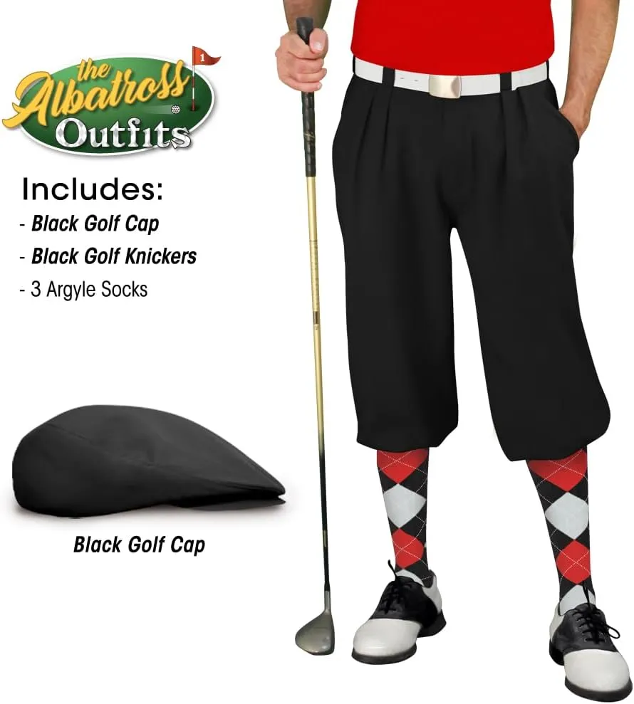 Mens Albatross Golf Outfit - Golf Cap, 3 Argyle Socks