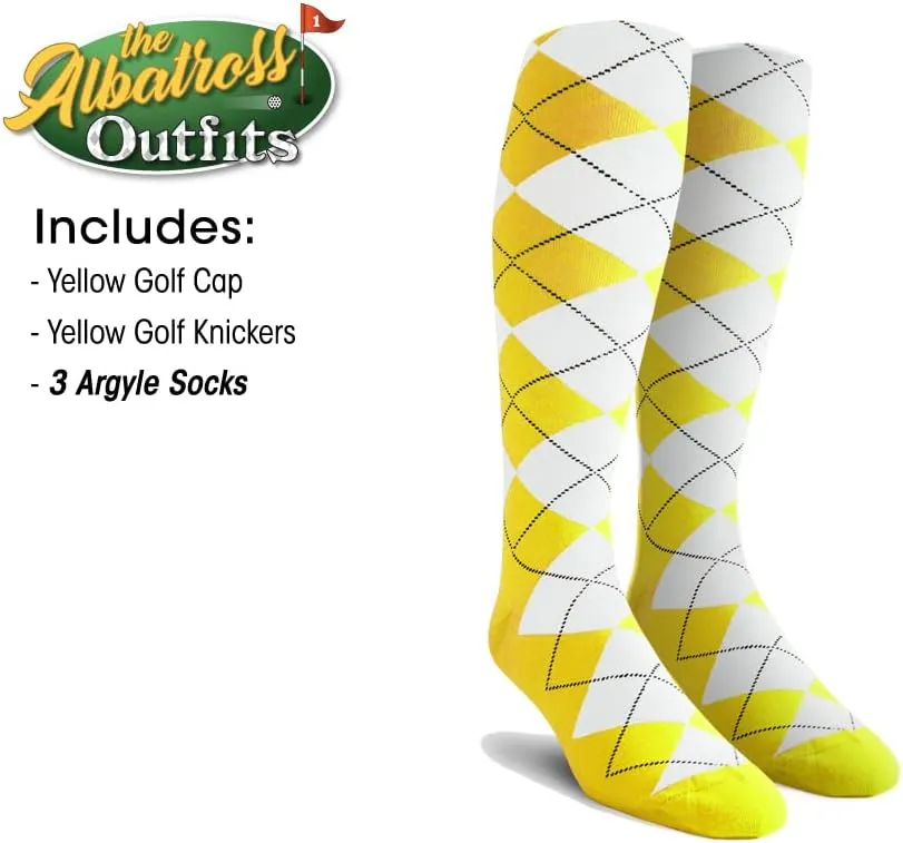 Mens Albatross Golf Outfit - Golf Cap, 3 Argyle Socks