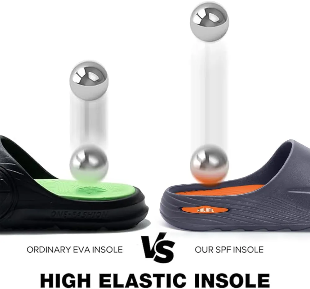 Men's Athletic Sandals Soft - tech Sports Recovery Slide Basketball Outdoor Slipper with Arch Support Plantar Fasciitis Relief