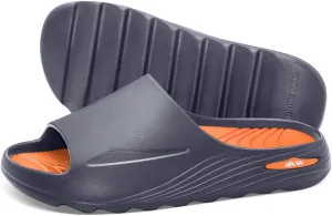 Men's Athletic Sandals Soft - tech Sports Recovery Slide Basketball Outdoor Slipper with Arch Support Plantar Fasciitis Relief