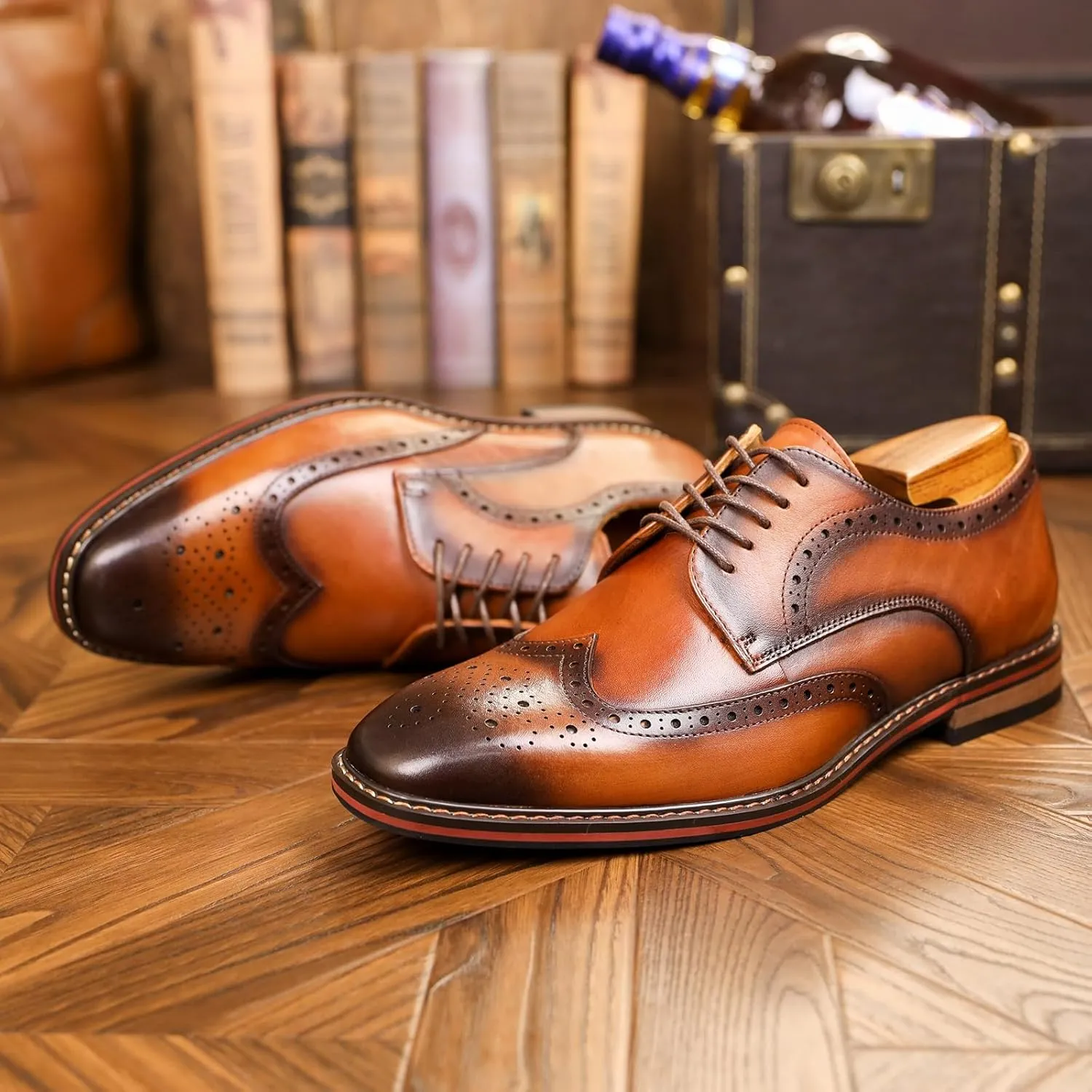 Mens Dress Shoes Oxford Shoes for Men Wingtip Casual Formal Business Comfortable Non Slip Outsole