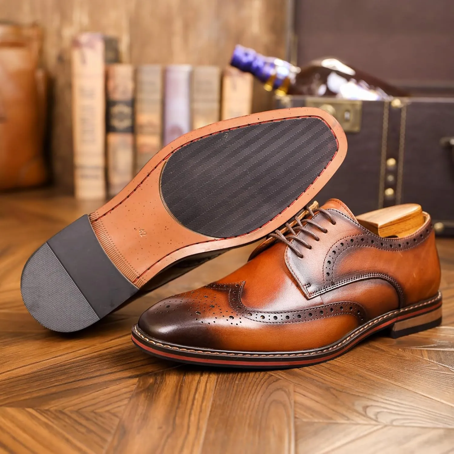 Mens Dress Shoes Oxford Shoes for Men Wingtip Casual Formal Business Comfortable Non Slip Outsole