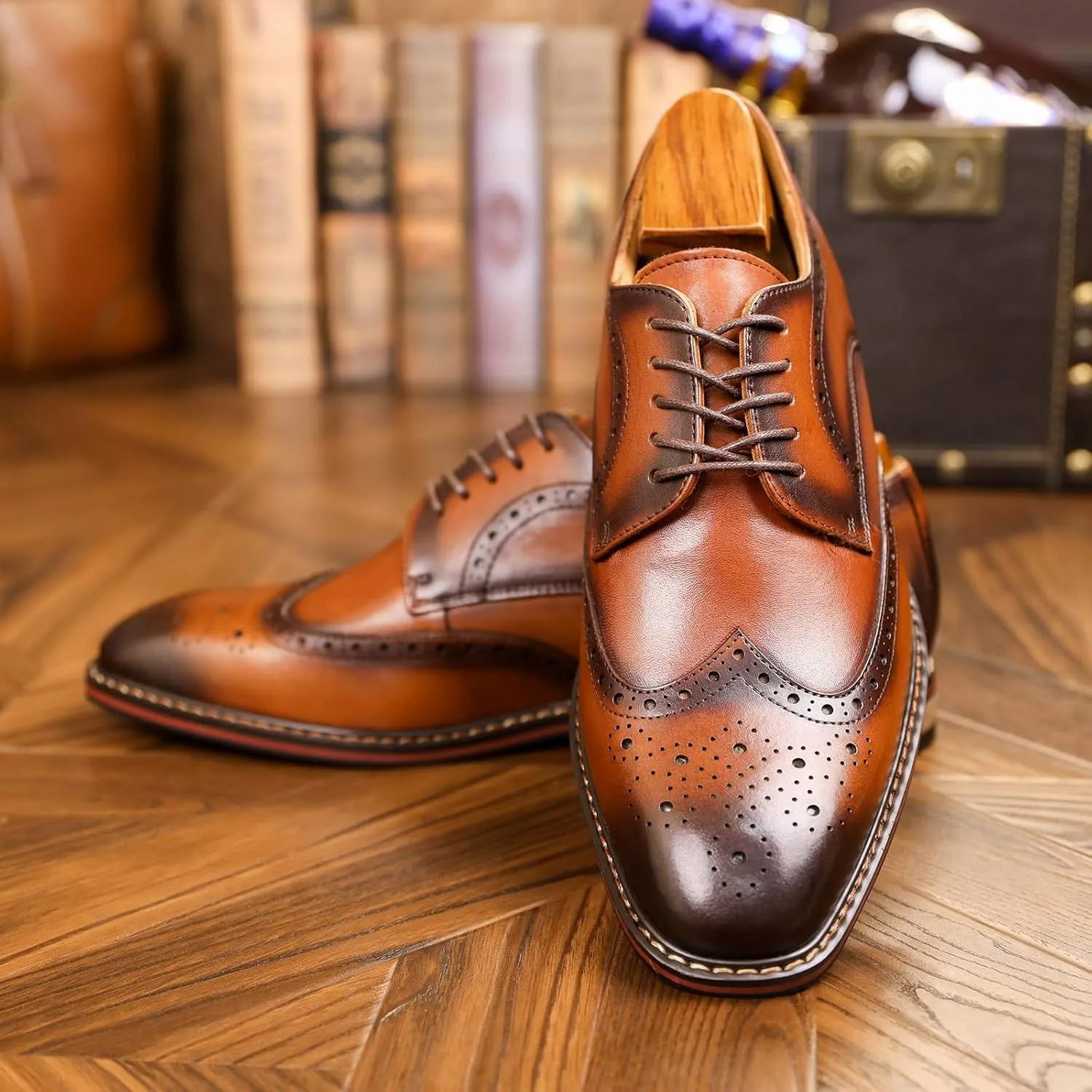Mens Dress Shoes Oxford Shoes for Men Wingtip Casual Formal Business Comfortable Non Slip Outsole