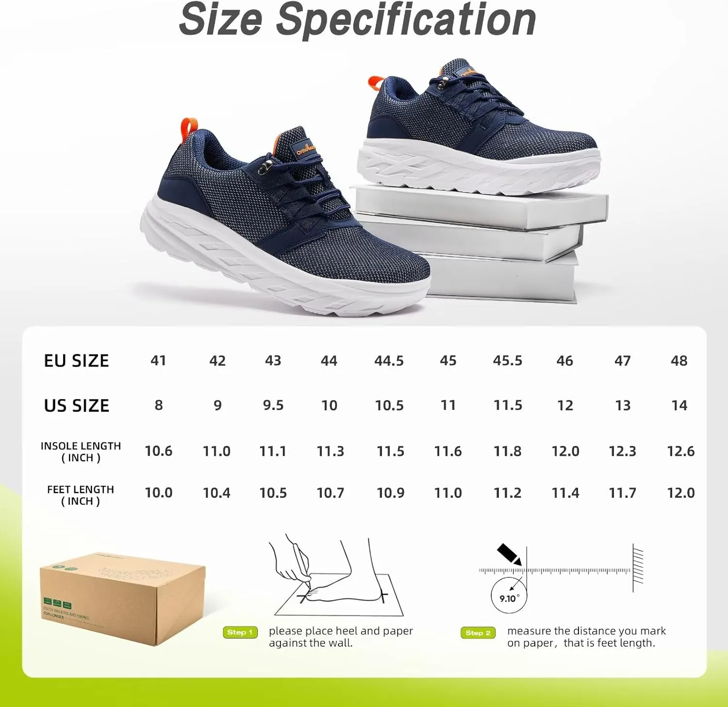 Men's Orthopedic Diabetic Wide Walking Shoes: Comfortable Plantar Fasciitis Fashion Sneakers with Arch Support, Casual Hammer Toes Swollen Tennis Work Sports Shoes for Heel and Foot Pain Relief