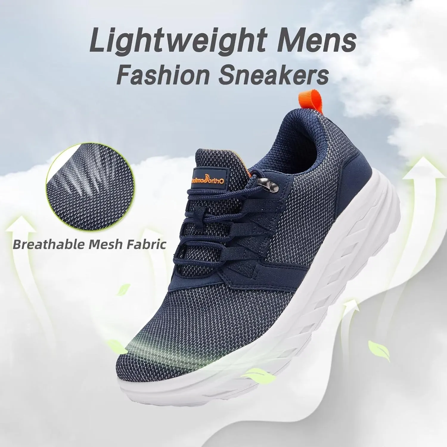 Men's Orthopedic Diabetic Wide Walking Shoes: Comfortable Plantar Fasciitis Fashion Sneakers with Arch Support, Casual Hammer Toes Swollen Tennis Work Sports Shoes for Heel and Foot Pain Relief