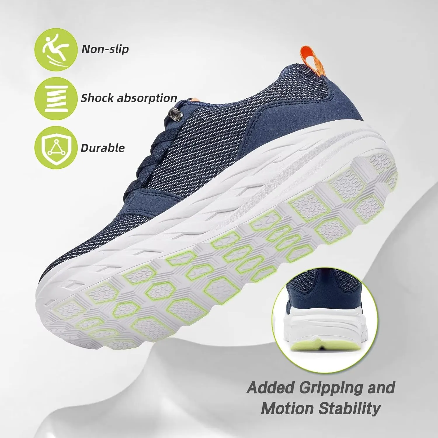 Men's Orthopedic Diabetic Wide Walking Shoes: Comfortable Plantar Fasciitis Fashion Sneakers with Arch Support, Casual Hammer Toes Swollen Tennis Work Sports Shoes for Heel and Foot Pain Relief