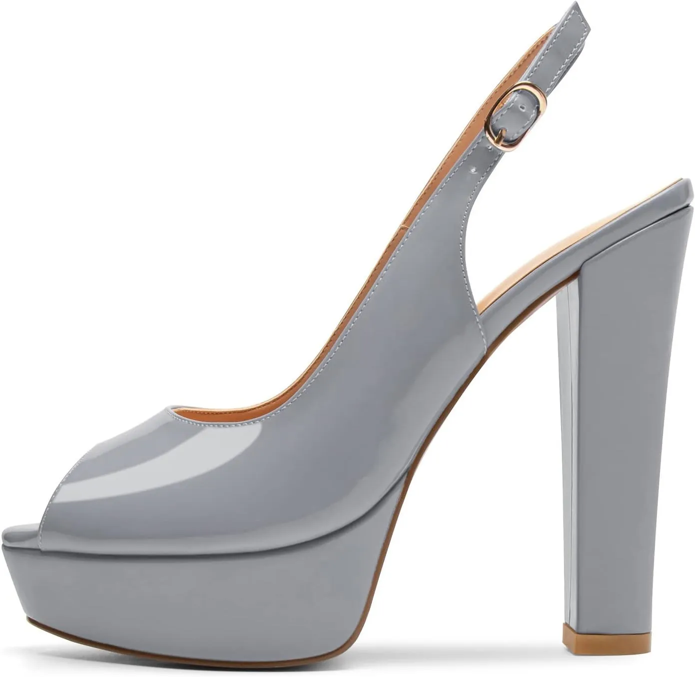 Mettesally Women's Peep Toe Sandals Chunky Platform Heeled Pumps Slingback Heels Summer Dress Shoes