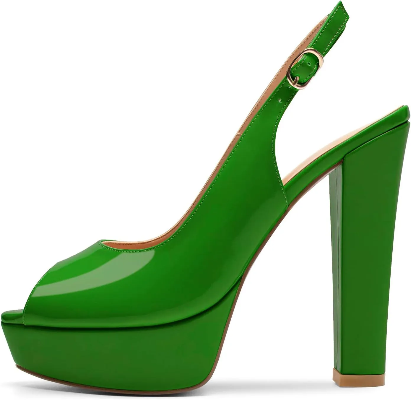 Mettesally Women's Peep Toe Sandals Chunky Platform Heeled Pumps Slingback Heels Summer Dress Shoes